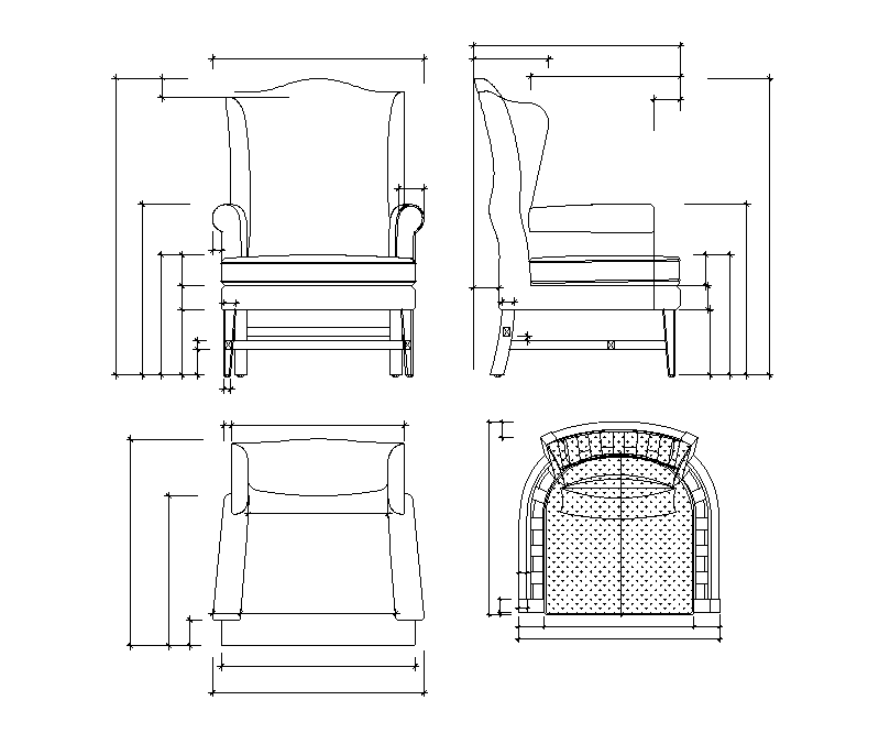 Leisure chair block design Autocad furniture DWG drawing file is given. Download this 2d AutoCAD drawing file.