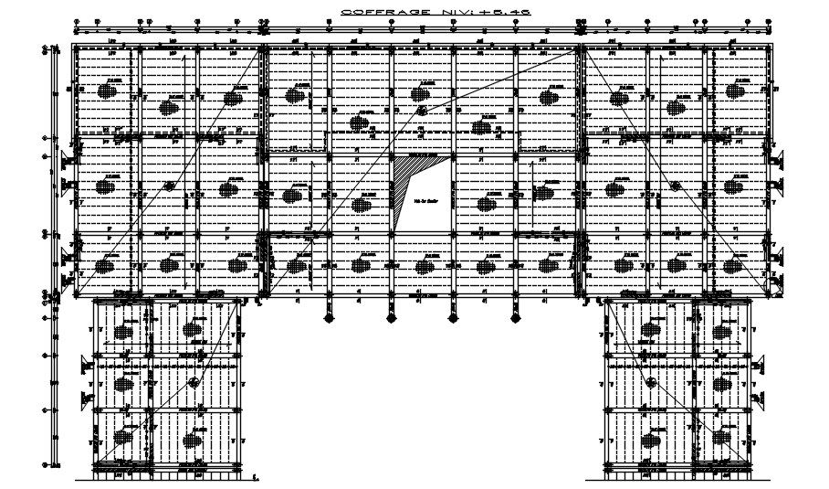 Level formwork @+6.46 design with details in AutoCAD 2D drawing, CAD file, dwg file