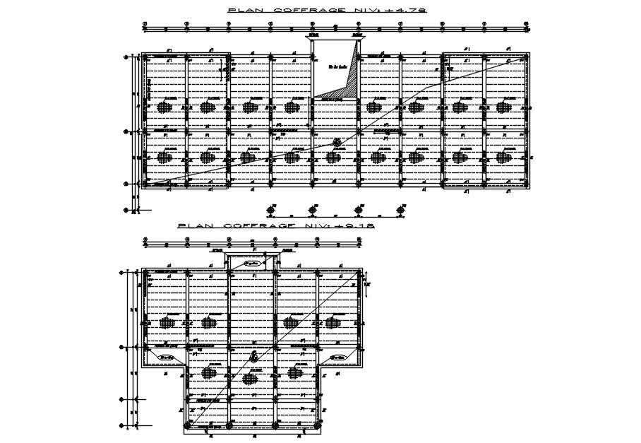 Level formwork plan detail design in AutoCAD 2D drawing, CAD file, dwg file