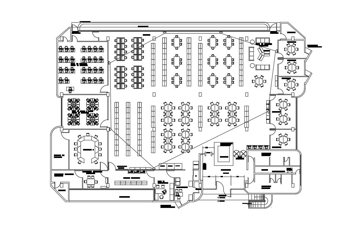 Library Layout Plan In AutoCAD File
