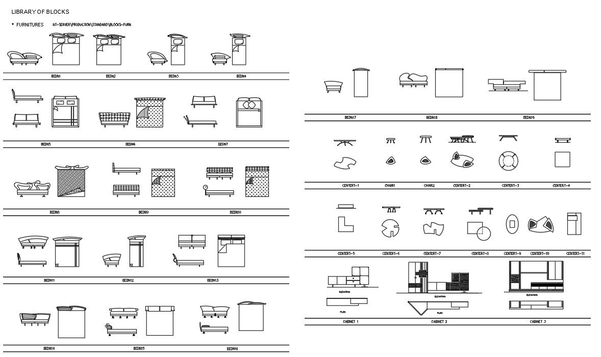Library Of Furniture Cad Blocks For DWG File