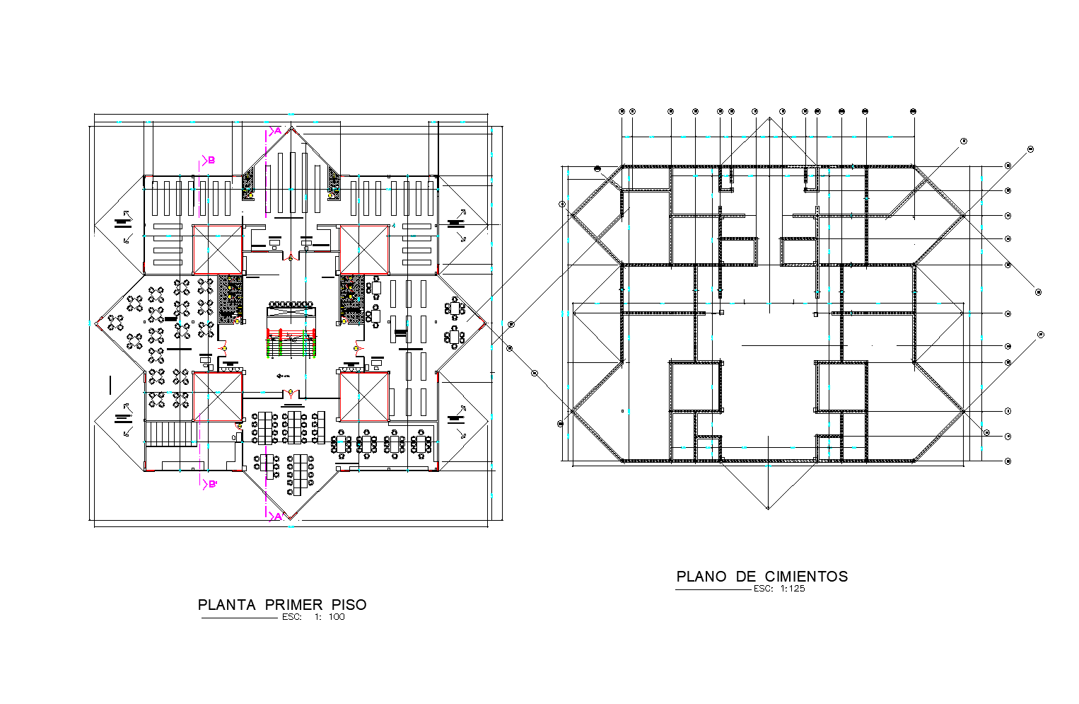 Library plan detail dwg.