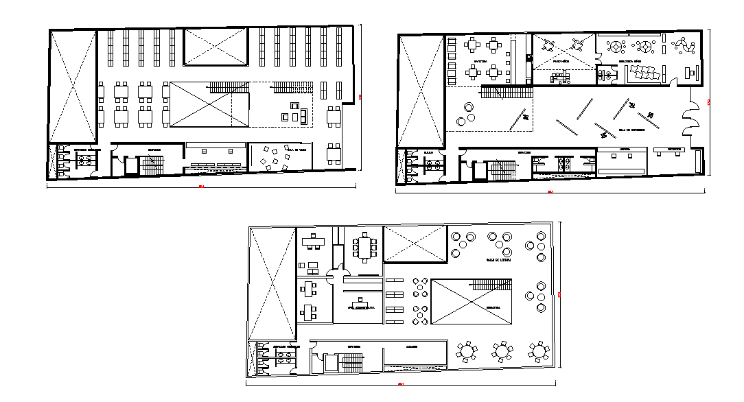 Library Building Floor Plan AutoCAD Drawing Free Download DWG File