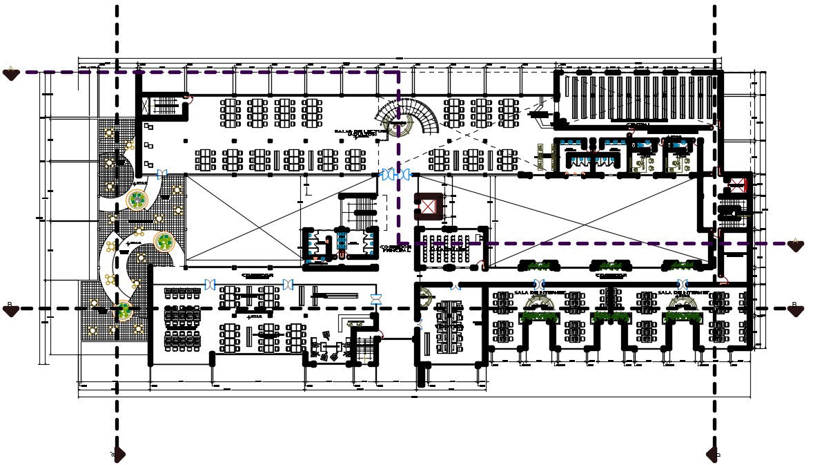 Library Layout Plan AutoCAD Drawing Download DWG File