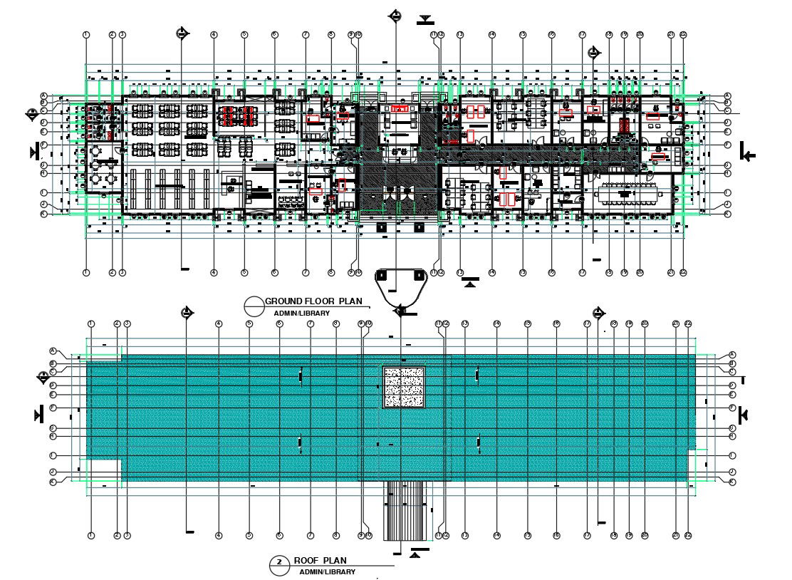 Library Project AutoCAD Drawing Download DWG File