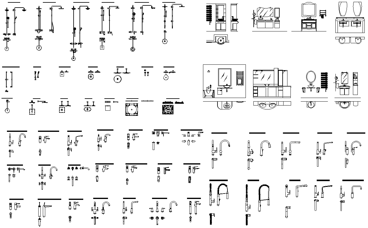 Library of 2D CAD Blocks of a Diiferent types of Tap DWG AutoCAD file
