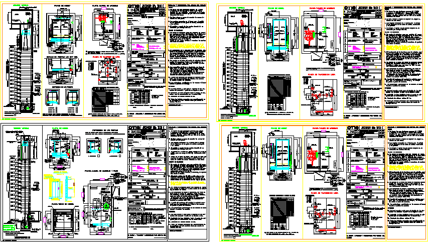 Lift elevator details of residential building dwg file