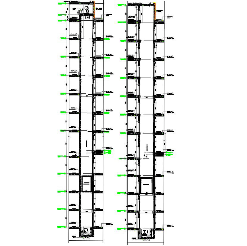 Lift elevator section CAD Drawing