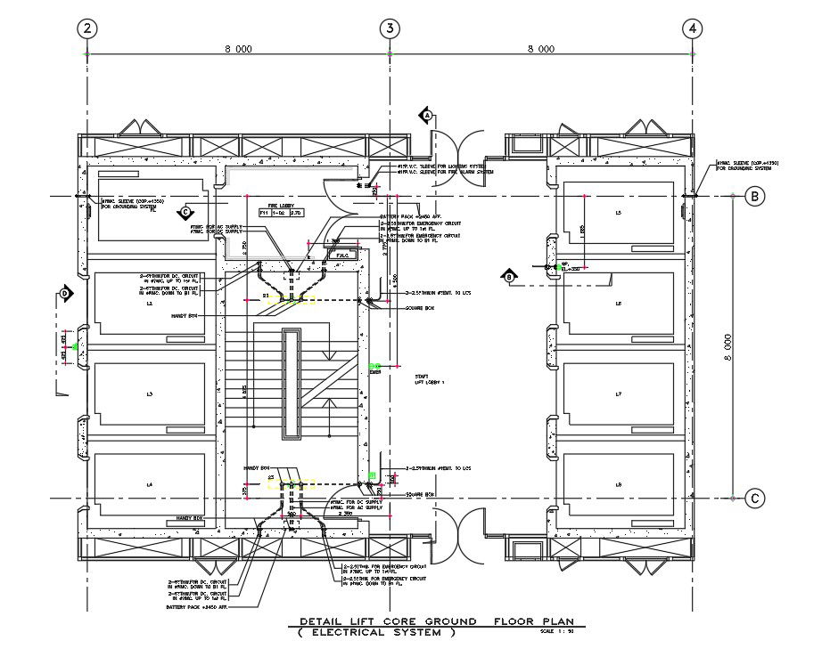 Lift Core Ground Floor Plan Drawing Free DWG File