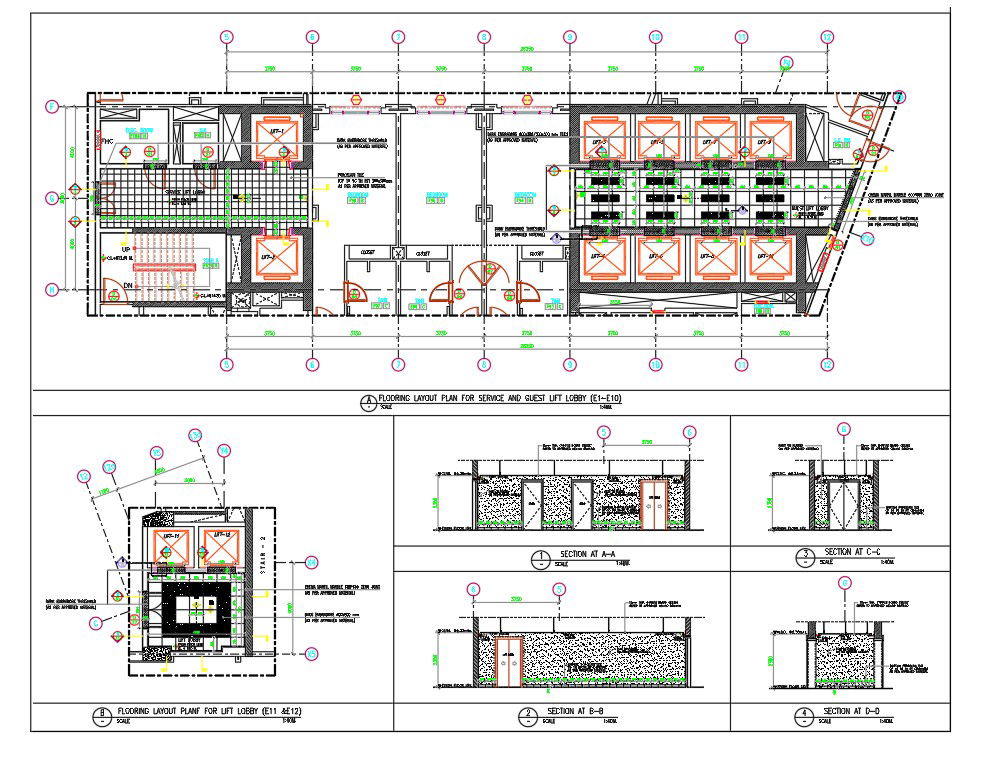 Lift Lobby Layout Plan AutoCAD Drawing Download DWG File