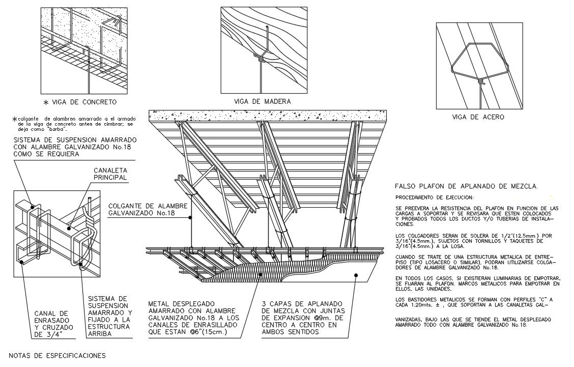 Light Ceiling Roof Section Drawing For DWG File