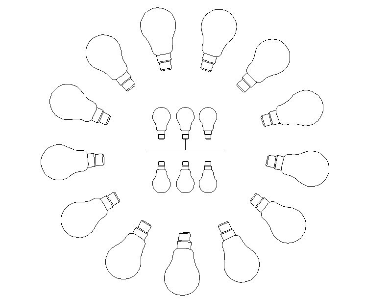 Light bulb cad block