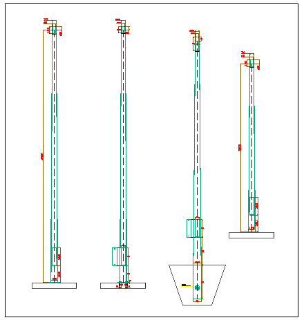 Light pole details of garden dwg file