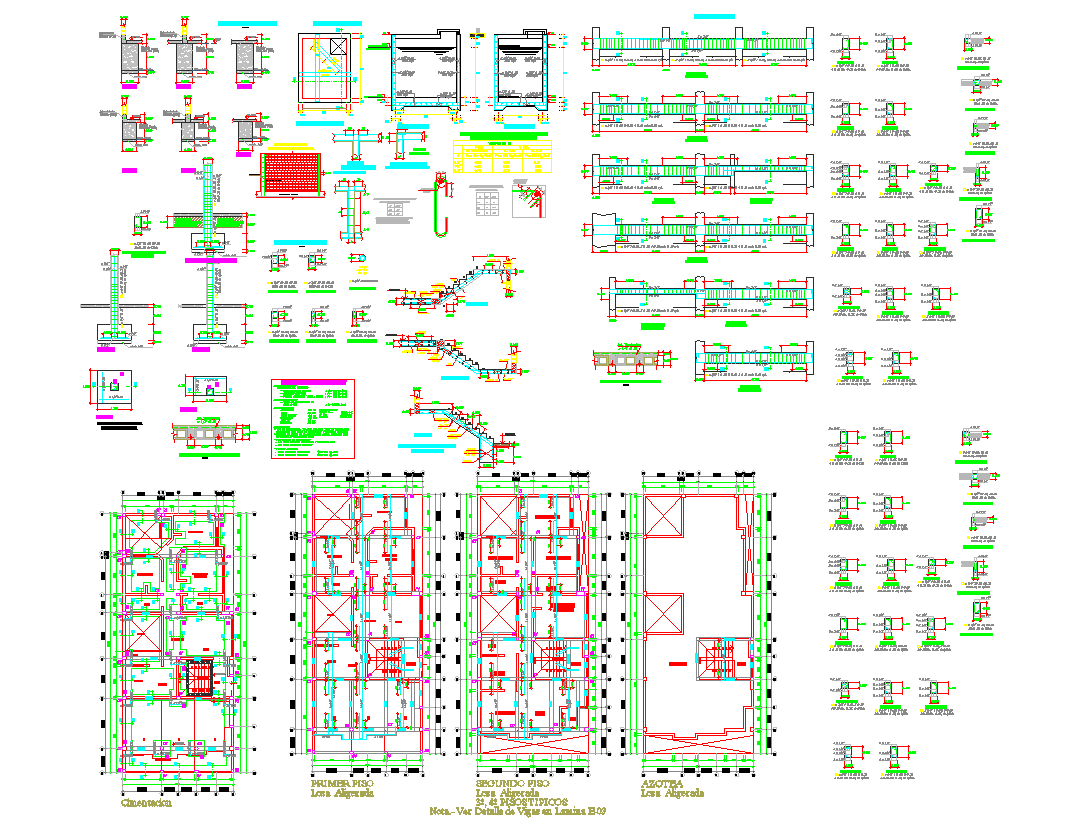 Light weight roof architecture structure detail in autocad drawing