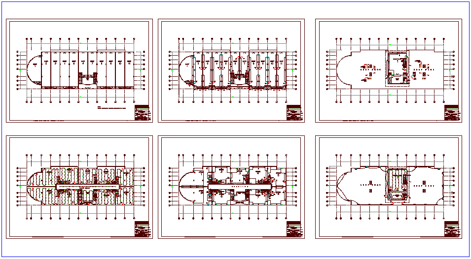 Lighting and power view plan for shopping mall dwg file