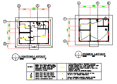 Lighting and Power layout design drawing of Small hospital design drawing