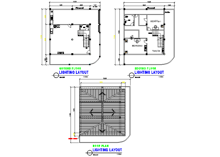 Lighting layout detail dwg file