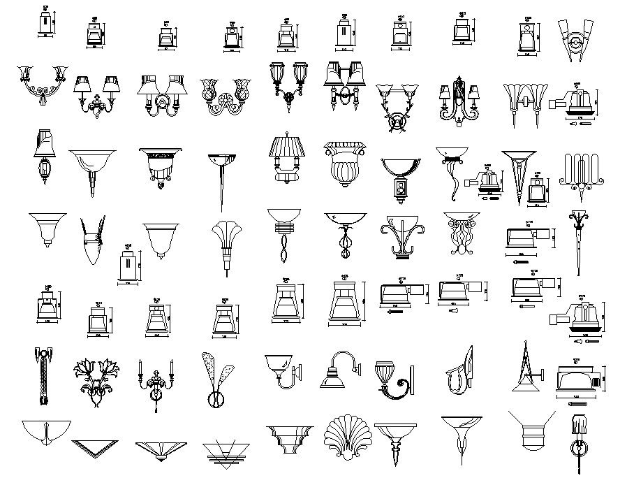 Lighting symbols CAD blocks Download