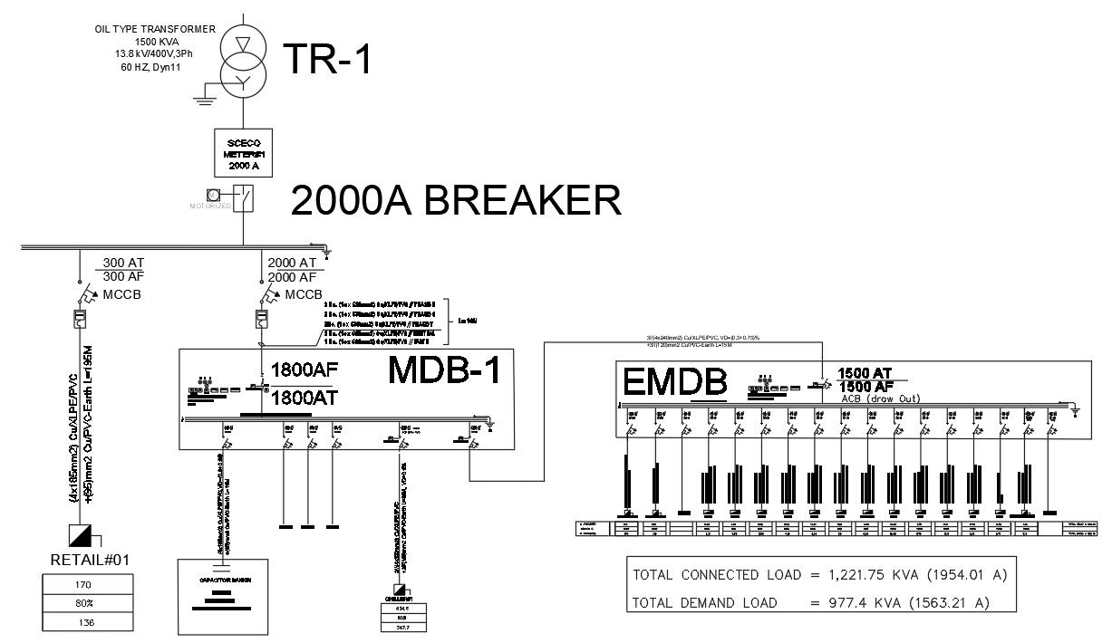 Lighting Plan in AutoCAD 2D With Fixture and Wiring View