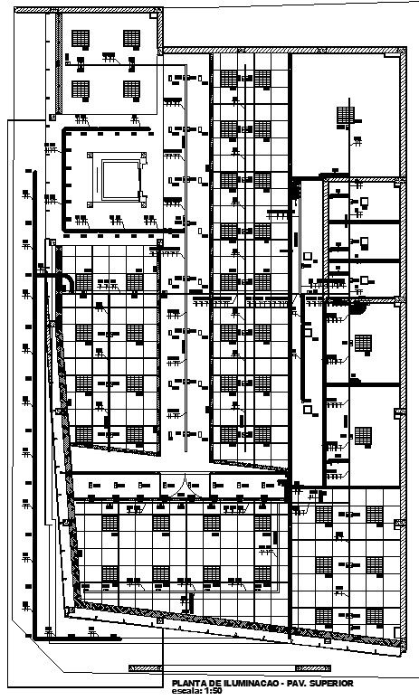 Lighting plant building details in AutoCAD, dwg file.