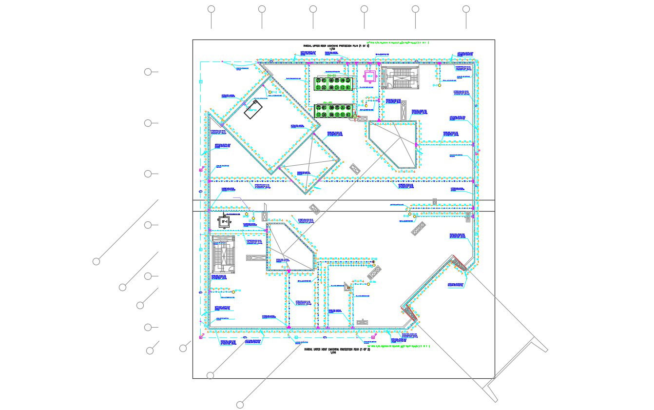 Lightning Protection System Design DWG File for Safety and Engineering