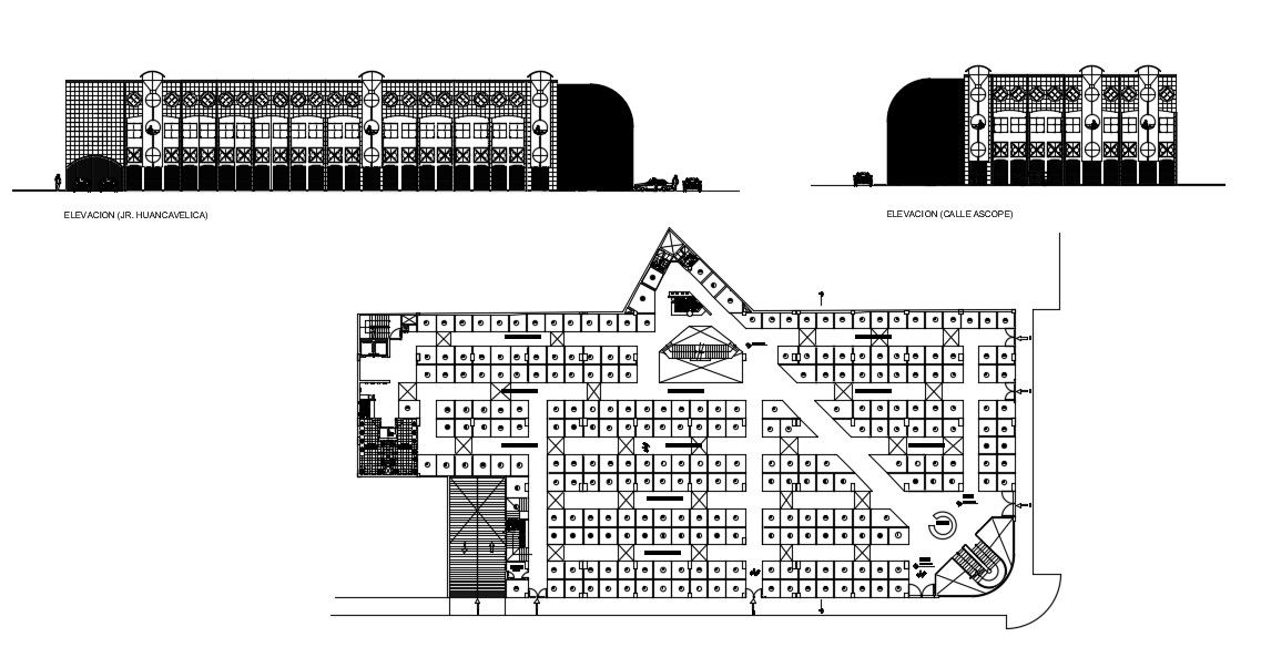 Line Plan Of Building Free AutoCAD Drawings