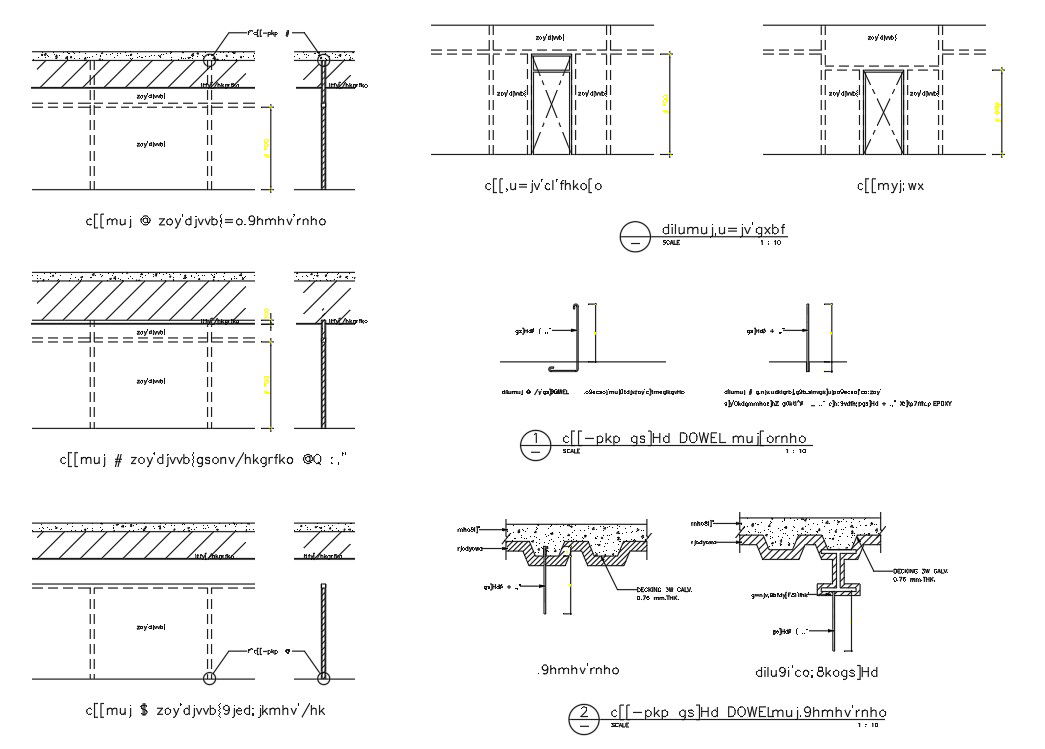 Lintel Constriction Section Drawing Free Download DWG File