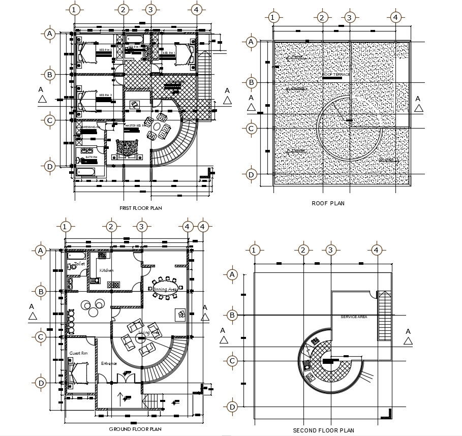 Living Apartment CAD Plan Download