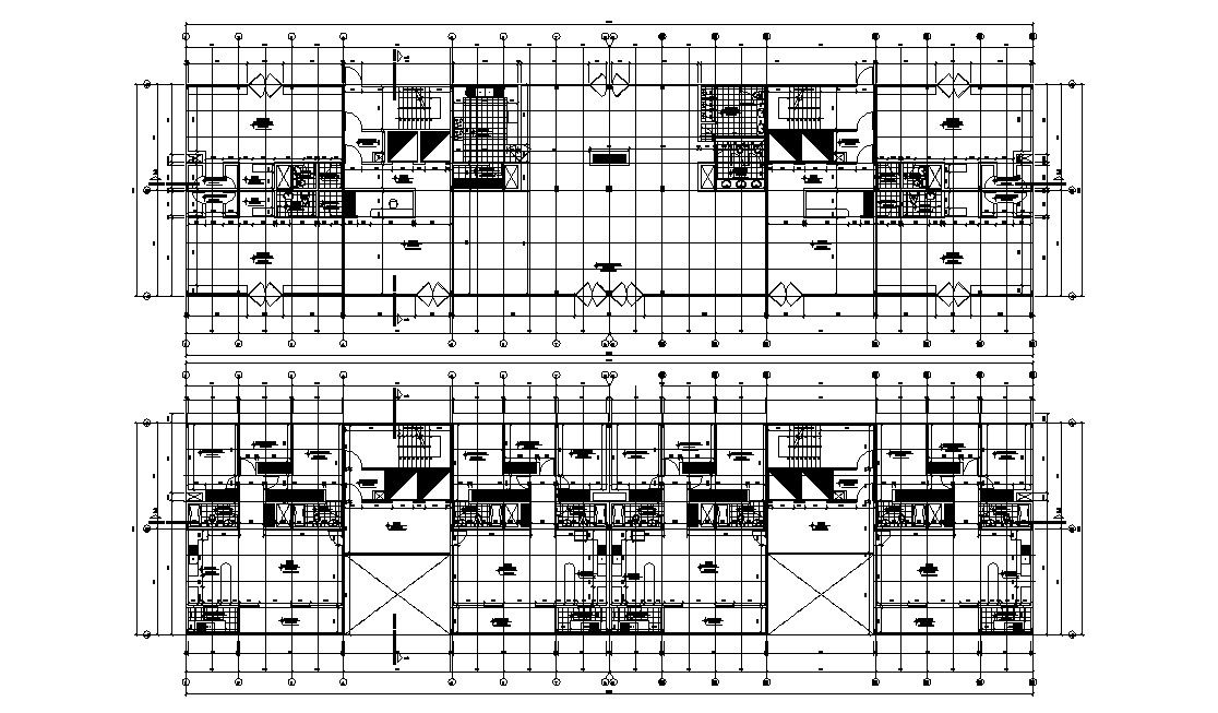 Living Apartment Flat 2d CAD Architecture Drawing