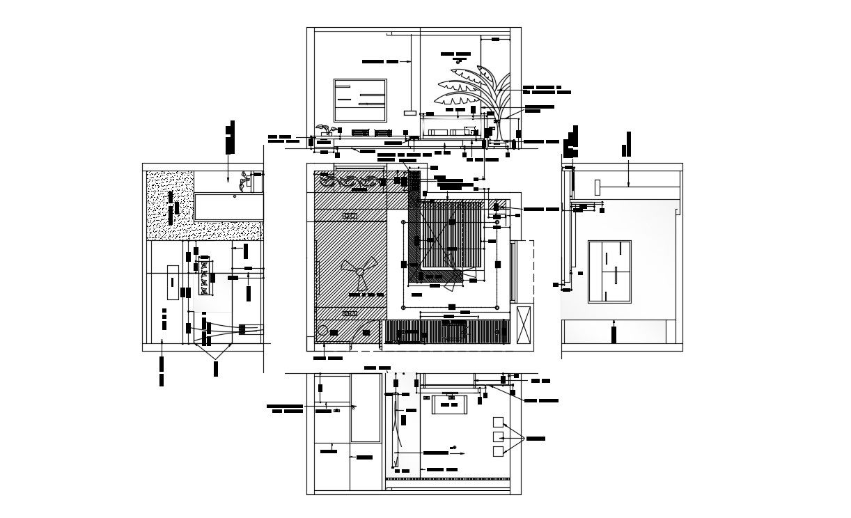 Living Room Furniture Layout Plan Download CAD Drawing