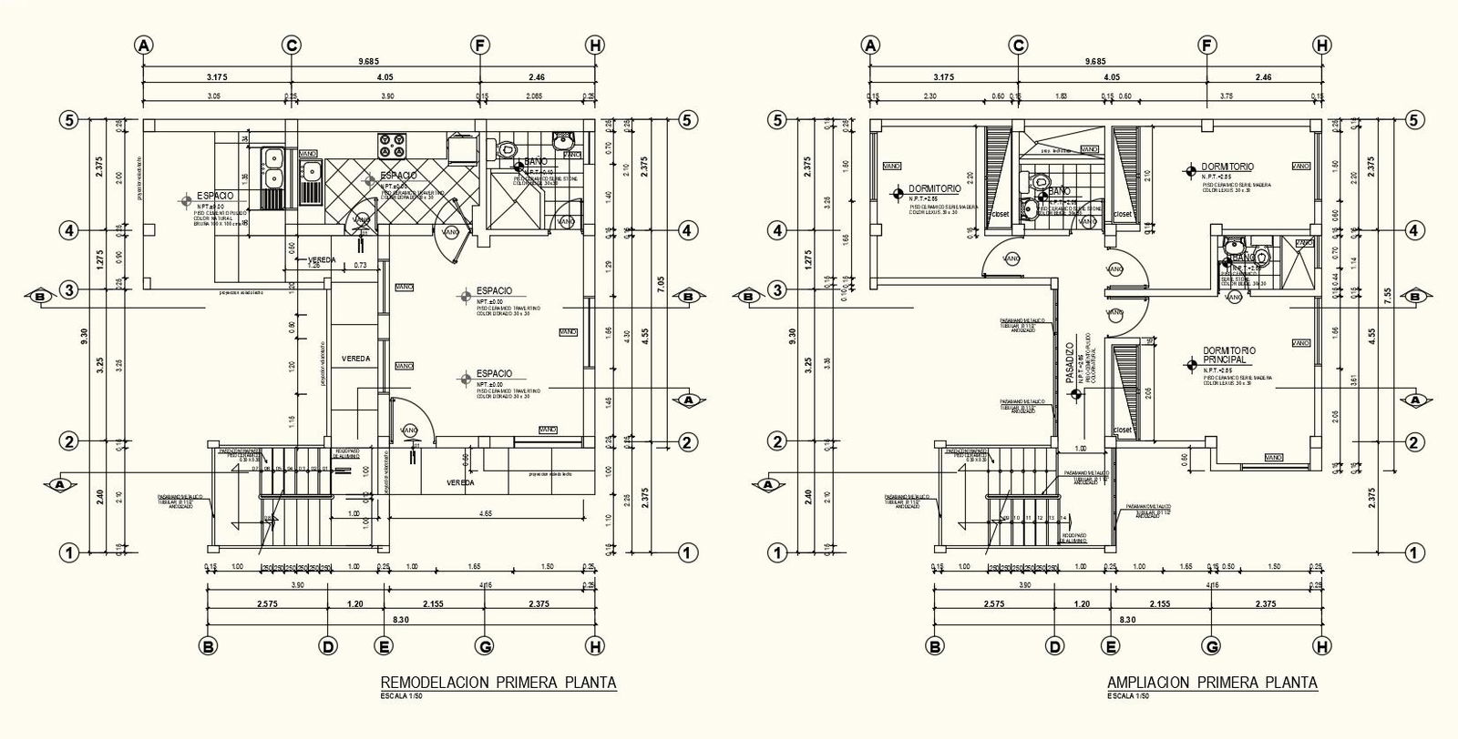 Living place floor plan with architecture view dwg file