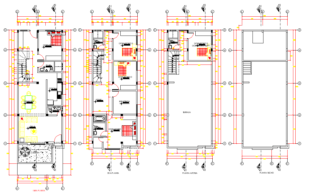 Living place plan autocad file