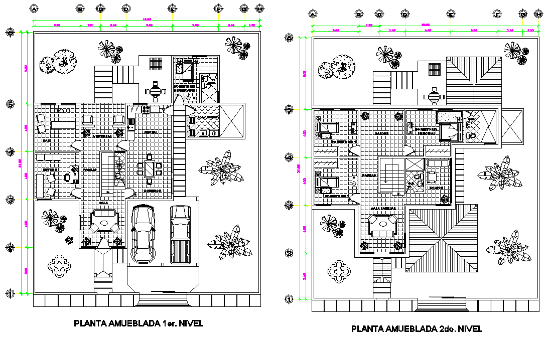 Living place plan detail dwg file