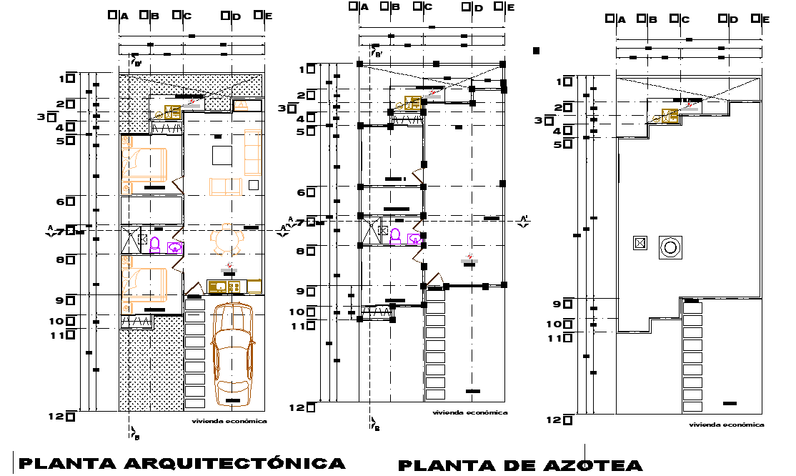 Living place planning detail dwg file