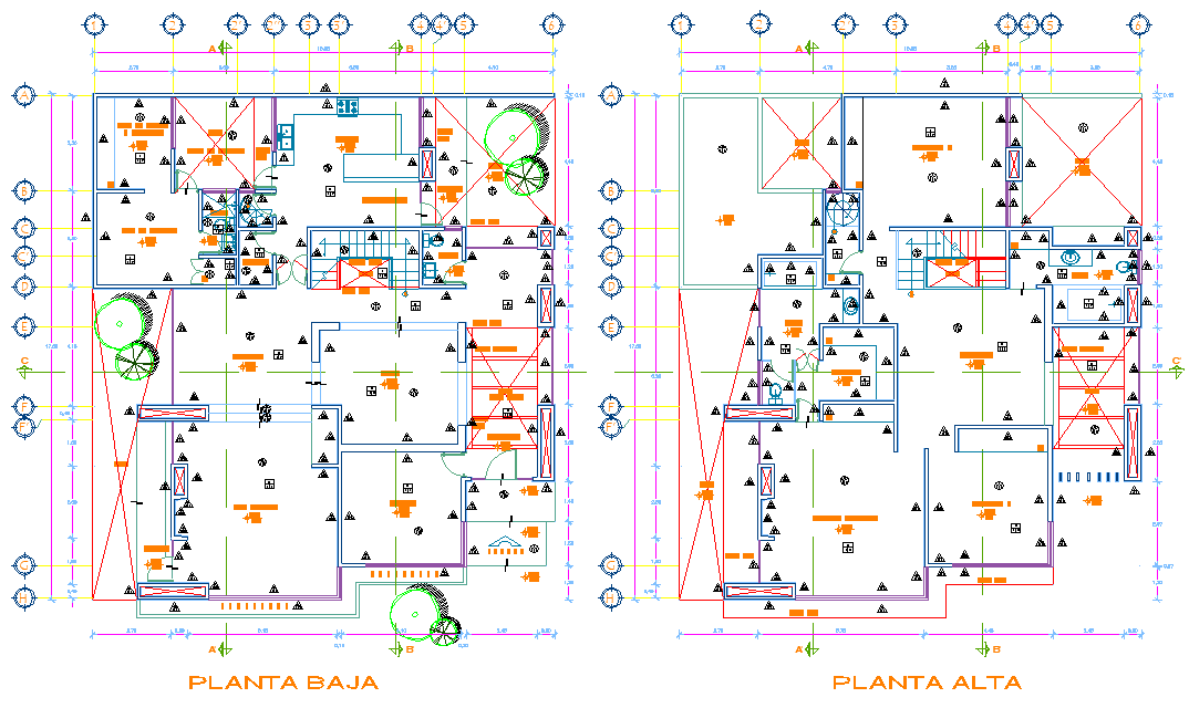 Living place planning detail dwg file