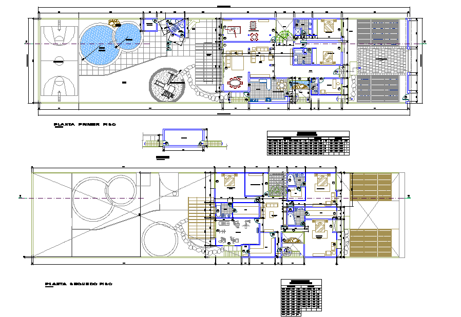 Living place planning detail dwg file