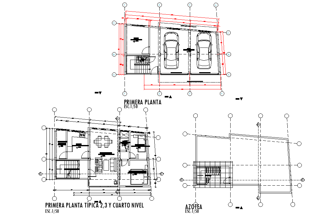 Living place planning dwg file