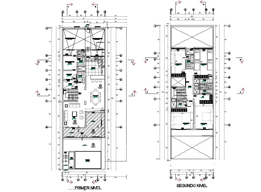 Living place working plan detail dwg file