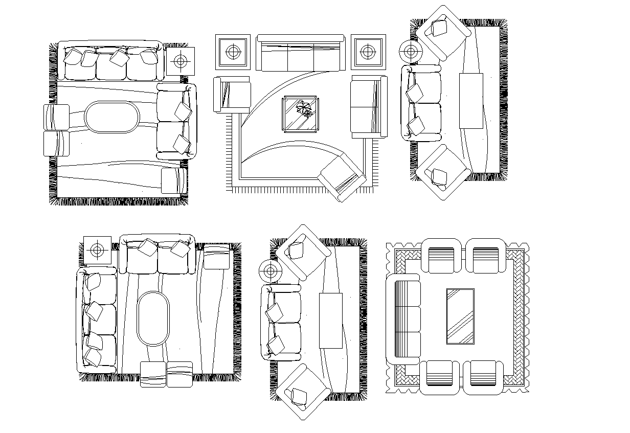 Living room plan detail dwg.