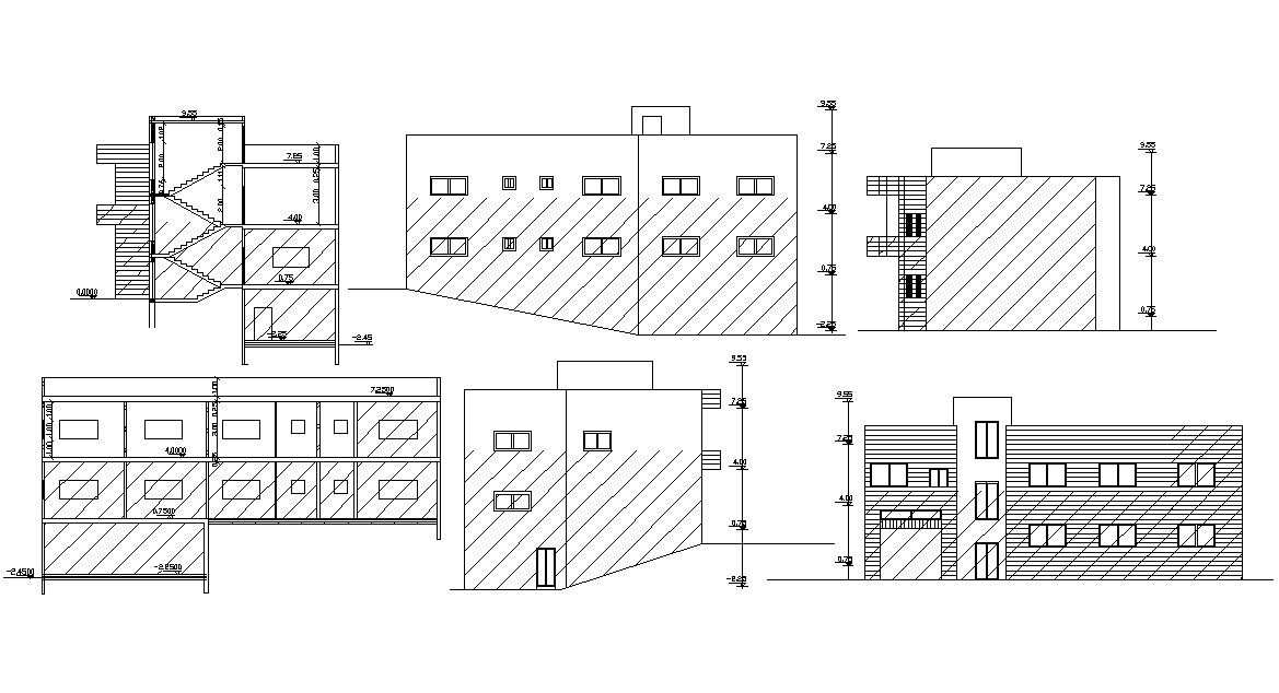 Living Apartment Sectional Elevation Design CAD File