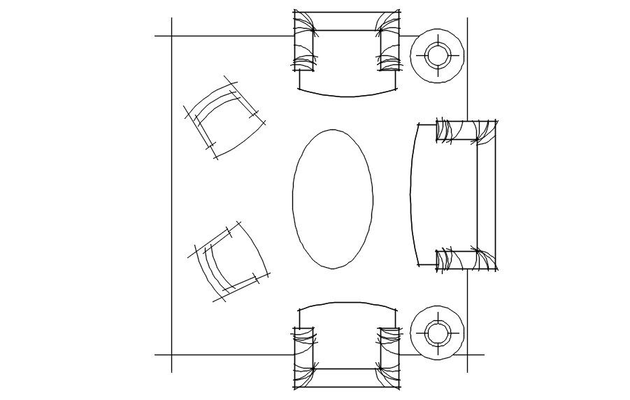 Living Room Sofa CAD Blocks in 2D AutoCAD DWG File