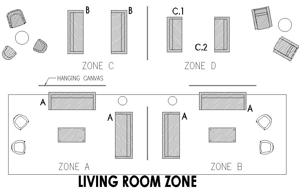 Living room zone details Autocad file , cad drawing , dwg format