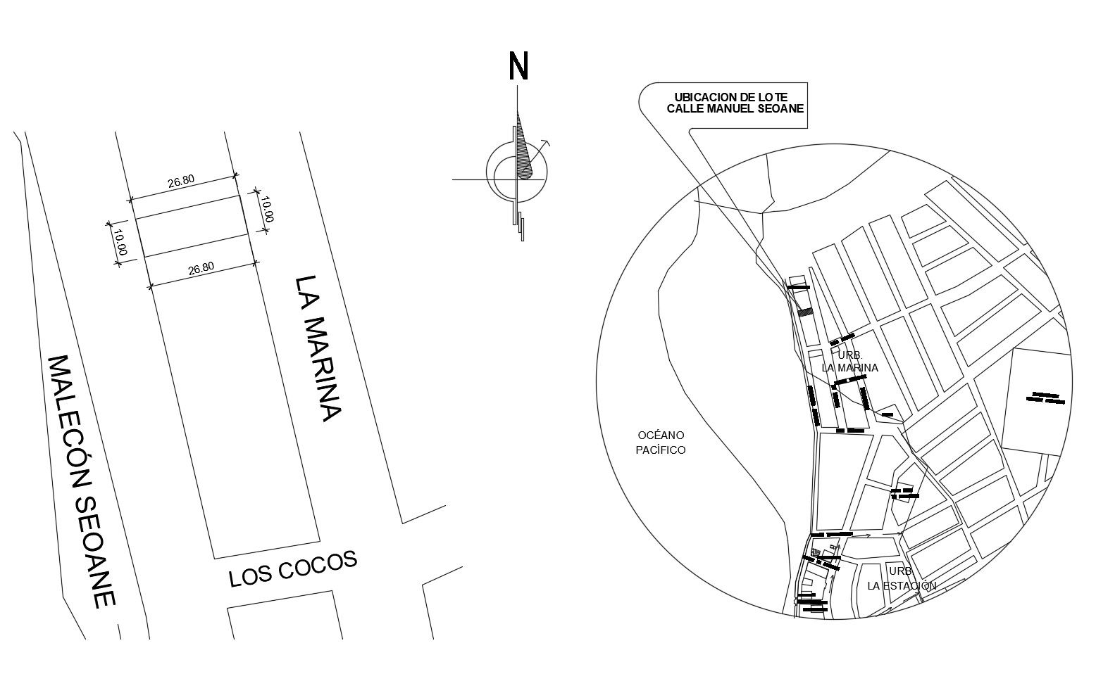 Location plan of the residential house in dwg file