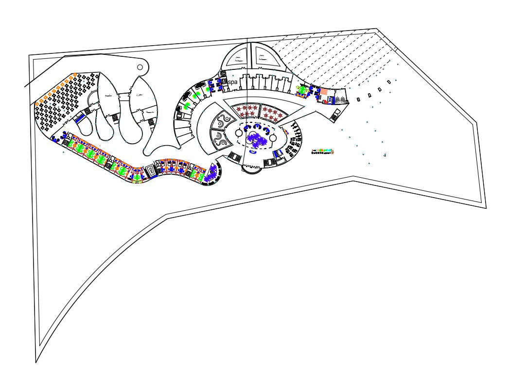 Lodging Hotel Design Layout Furniture Plan AutoCAD Drawing Download