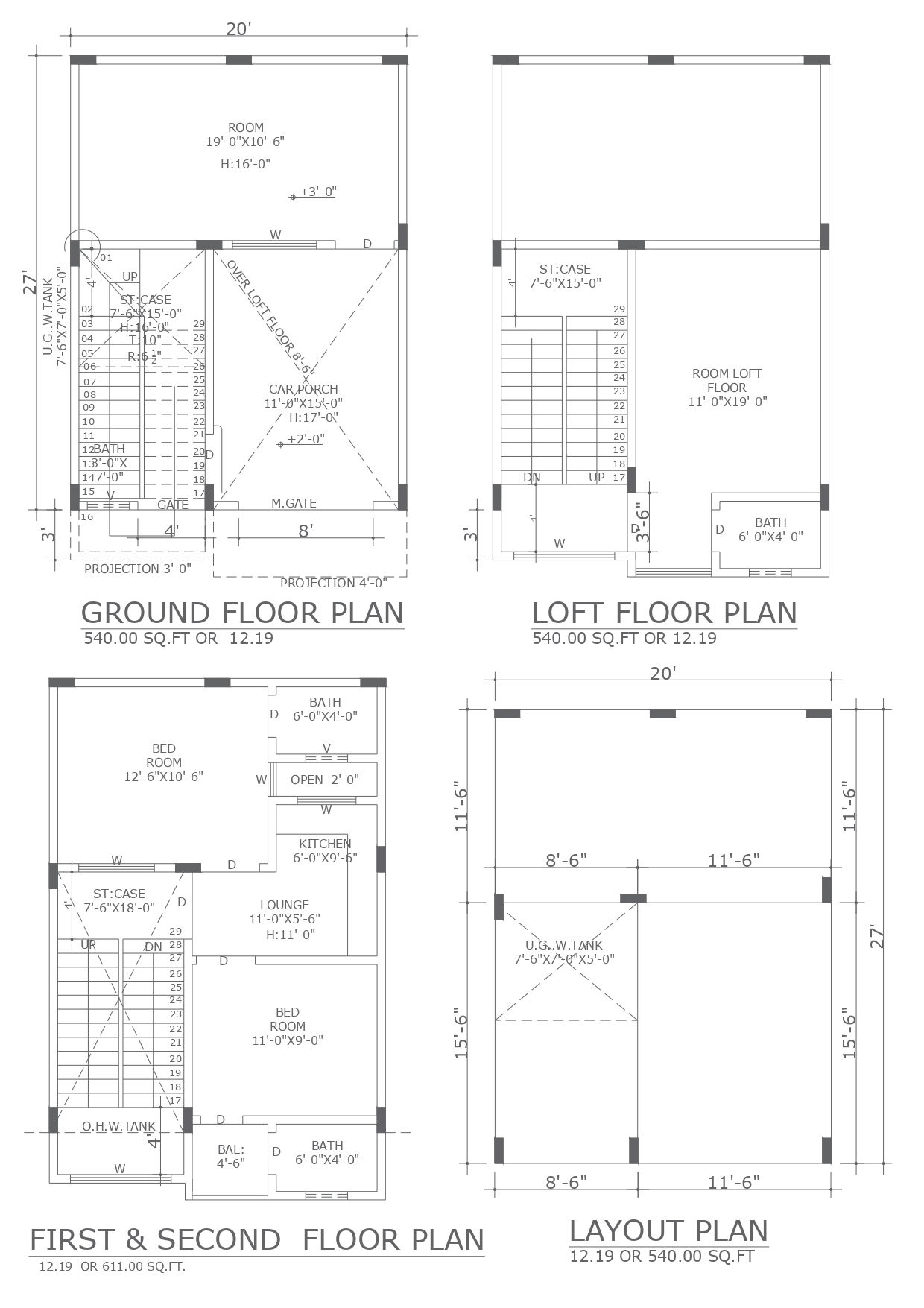 Loft floor plan design with all details dwg autocad drawing .