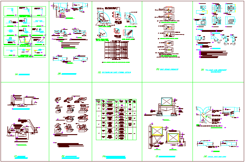 Logo and symbol view of duct work joint with detail dwg file