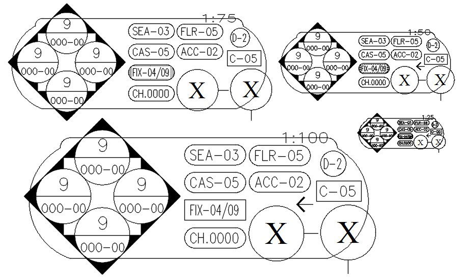 Logo and symbol Cad blocks in AutoCAD, dwg file.
