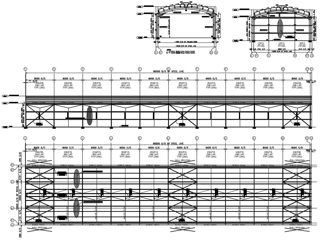 Long Span Structures DWG File