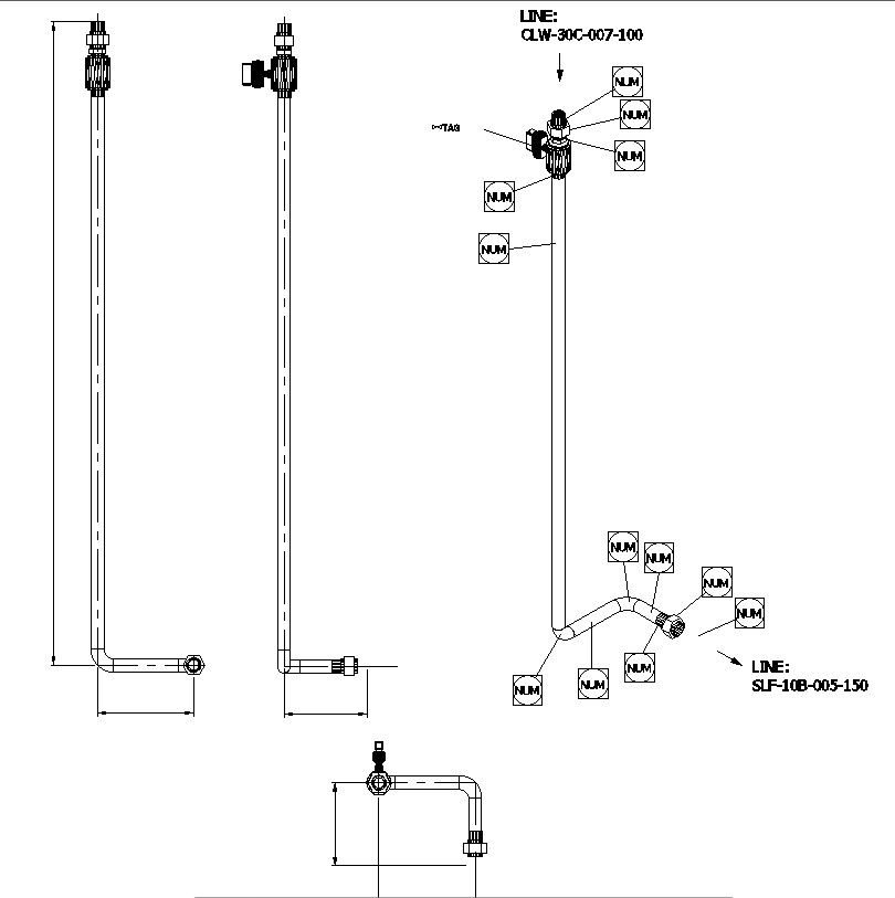 Long Fiber Refiner Washing Pipeline Detail In AutoCAD Dwg File