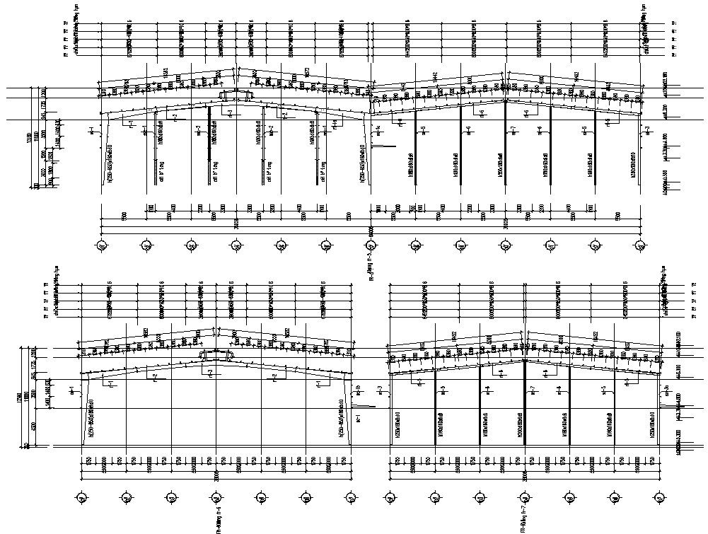 Long Steel Span Structures Design AutoCAD File
